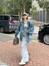 Maruco ゆったりとしたシルエットのデニムジャケット【中長丈・ウォッシュ加工・カジュアル】