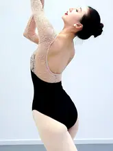 Vonsu バレエダンス体操服【女性用・中長袖・メッシュ素材】