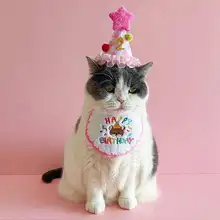 ペット誕生日セット【猫用・犬用・刺繍五角星帽子・可愛いデザイン】（セットアップ対応）