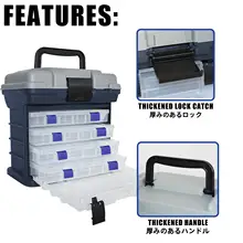持ち運び便利な釣り具ボックス【四層収納・ルアー用・海釣り向け】