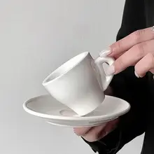 白色エスプレッソカップ【陶器製・80ml・シンプルデザイン・コーヒーカップセット】
