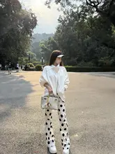 白色抽绳ジャケット【秋季用・ゆったりフィット・カジュアル・女性用】