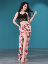 エスニック風の雪絣花柄チュニックドレス【夏用・お腹ダンス・演技用】（セットアップ対応）