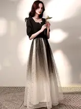 黒のロングドレス【スリム効果・成人式・卒業式対応】