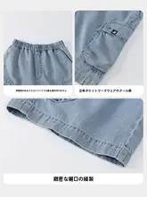 通気性のあるストレッチデニム 男の子用ショートパンツ【夏用・デザインシンプル】