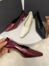 シンプルでスタイリッシュ！手作り本革ポインテッドトゥハイヒールパンプス【通勤用・細いヒール】