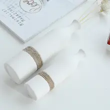 麻紐付き陶器ドライフラワーヴェース【モダンデザイン・リビング・テーブル装飾用】