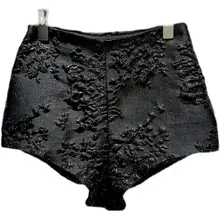 立体的な花柄デザインのショートパンツ【名媛風・カジュアル・秋用】（セットアップ対応）