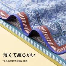 レトロスタイルのコットンハンカチ【薄手・男性用・柔らかさが魅力】