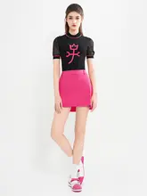 Castelbajac レディース ゴルフ用 半袖アートデザイン 夏用 軽量ストレッチTシャツ