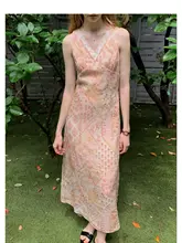 ボヘミアンスタイルのリネンノースリーブワンピース【ストラップ付き・パフスリーブ・花柄】