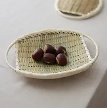 天然竹製手作りの竹編みプレート【寿司皿・そばめん皿・水切りかご・キッチン用】
