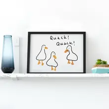 小物を引き立てる！北欧スタイルのイラスト飾り画【かわいいアヒル・子供部屋用・寝室のインテリア】