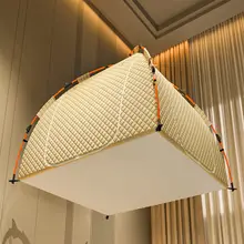 簡単設置の室内用保温マット付きモンゴルテント型防風蚊帳【冬季使用・釣り用】