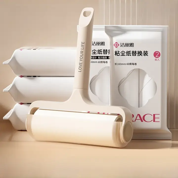 毛の取りやすい粘着ロールブラシ【置き型・衣類やソファ用】