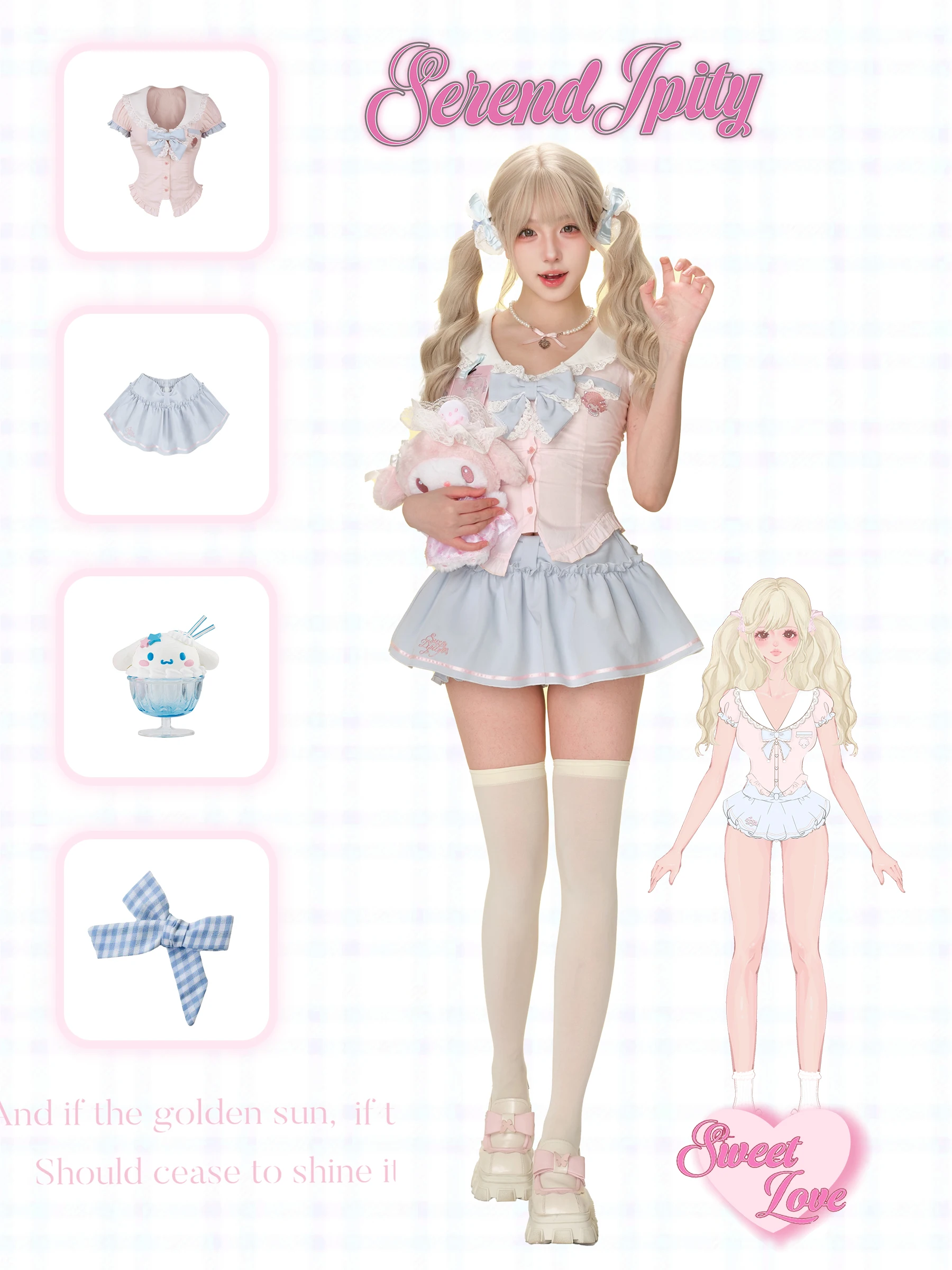 少女風セーラー襟半袖トップスとブルースカートセット：かわいい制服のデザインと実用性を解説