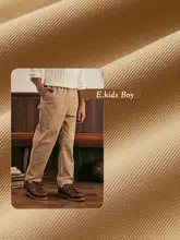 男の子用 ロングパンツ【春秋用・レトロデザイン・刺繍・ウエストゴム】
