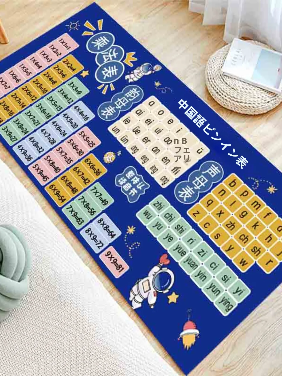 可愛いキャラクターの学習用カーペット：0歳から3歳まで使える知育玩具としての空間設計