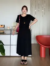 夏にぴったりのルーズフィット上衣とフレアスカート【体型カバー・おしゃれ】（セットアップ対応）