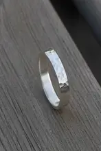 手作りハンマーテクスチャー シルバーリング【ペアリング・刻字対応】