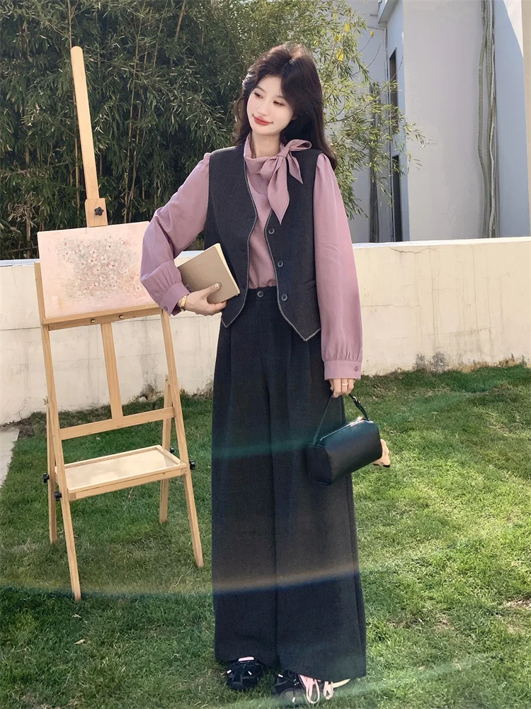 美術館デートで失敗しない服装は？フランス風のリボンシャツベストとワイドパンツが解決する理由
