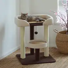 大型キャットタワー【床置き・猫ハウス・登り棒付き】