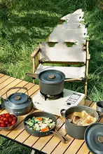 拓村 アウトドア鍋セット【キャンプ用・ポータブル・調理器具・水沸かし・炒め鍋・煮物鍋・フライパン】