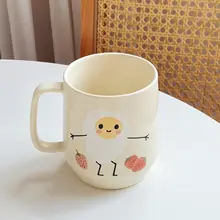 クリエイティブなデザイン！大容量 陶器製マグカップ【家庭やオフィス用】