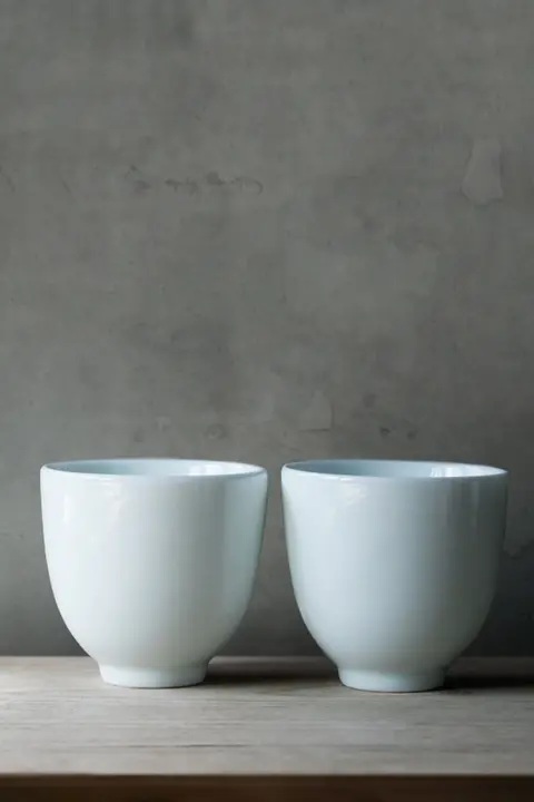 湯呑 茶杯 茶器 白磁 影青 陶磁器 禅 中国茶 ティータイム