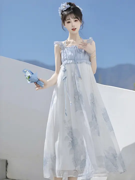 デザイナーからの贈り物！新しい中華風のロリータデザインワンピース【日常使い・夏用・女性用】（セットアップ対応）