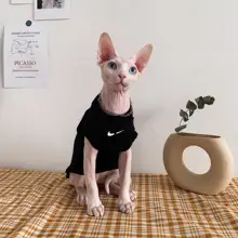 無毛猫用Tシャツ【カジュアル・春夏用・コットン・複数色】（セットアップ対応）