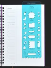 定規 テンプレート メジャー しおり 多機能 クリア くり抜き パステルカラー 手帳 図形 製図 「plepic」