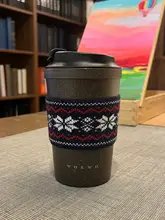 保温カバー付きニットコーヒーカップカバー【麻花編みデザイン・毛糸製】