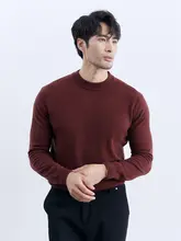 秋冬用 純羊毛ニット インナーシャツ【メンズ・高級感・赤色】