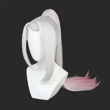 アニメキャラクター コスプレウィッグ【銀白色・ハイライト付き・ふわふわ】