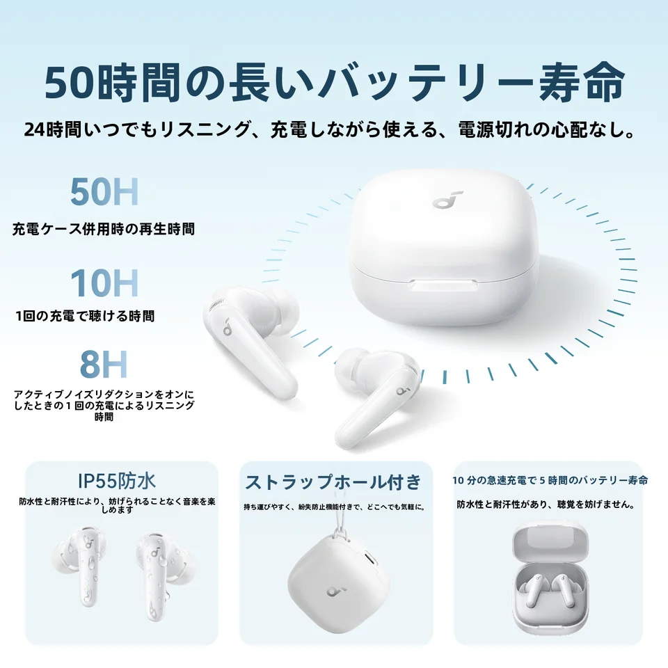 ANKER 完全ワイヤレスイヤホン Bluetooth カナル型 AIアクティブノイズキャンセリング P31i 「Anker Soundcore」