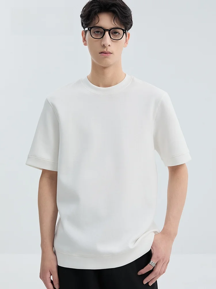 モダール素材のショートスリーブTシャツ【メンズ・フィット・シンプルデザイン・夏用】 メンズ コーデの夏用トップス