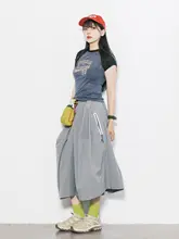 アウトドア用速乾ワイドスカート【夏季・ウィメンズ・Aラインデザイン・ゆったりフィット】（セットアップ対応）