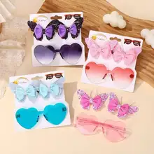 子供用 蝶々型ヘアクリップ【かわいいメガネアクセサリー】（セットアップ対応）
