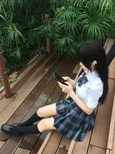 高ウエストチェック柄JK制服風プリーツスカート【夏用・レディース】