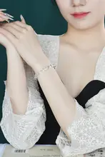 天然白水晶ブレスレット【男女兼用・透明・バッシー氷種・白色クリスタルビーズ】