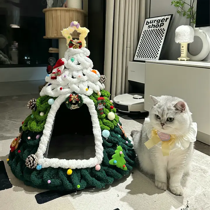 冬用猫用ハウス DIY材料セット【クリスマスツリー型・密閉型・室内用】