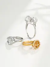 925純銀製DIY用リング托【蜜ろう・琥珀・トルコ石・パール用】