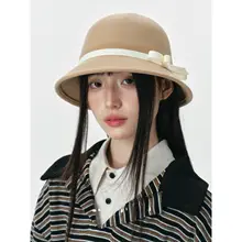 スタイリッシュな小顔効果のウール調フィッシャーハット【春秋用・ストリートファッション・フレンチレトロ】