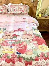 花柄ロリータデザインのミルクフリース四件セット【フランネルベッドリネン・レーストリム】（セットアップ対応）