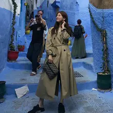 大人の魅力を引き立てる！秋用ダブルブレストコート【ベルト付き・シルエット感を強調】