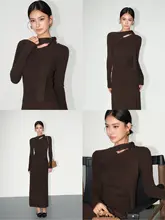 2点セット レディース ボウタイデザイン タイトニット ドレープスカート きれいめ 上品「NEVA HU」