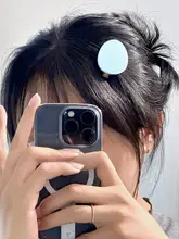 ユニークデザインの卵型光沢バレッタ【可愛いサイドクリップ・面白いヘアピン】（セットアップ対応）