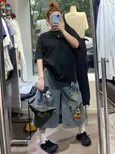 アメリカンビンテージ風 ワイドレッグデニムパンツ【七分丈・カジュアル】（セットアップ対応）