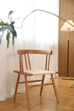 シンプルなデザインの木製編み込み椅子【快適な背もたれ・デスクやダイニングに最適】